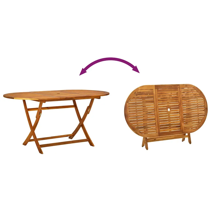 Ensemble à manger de jardin 9pcs bois d'acacia solide textilène - 7