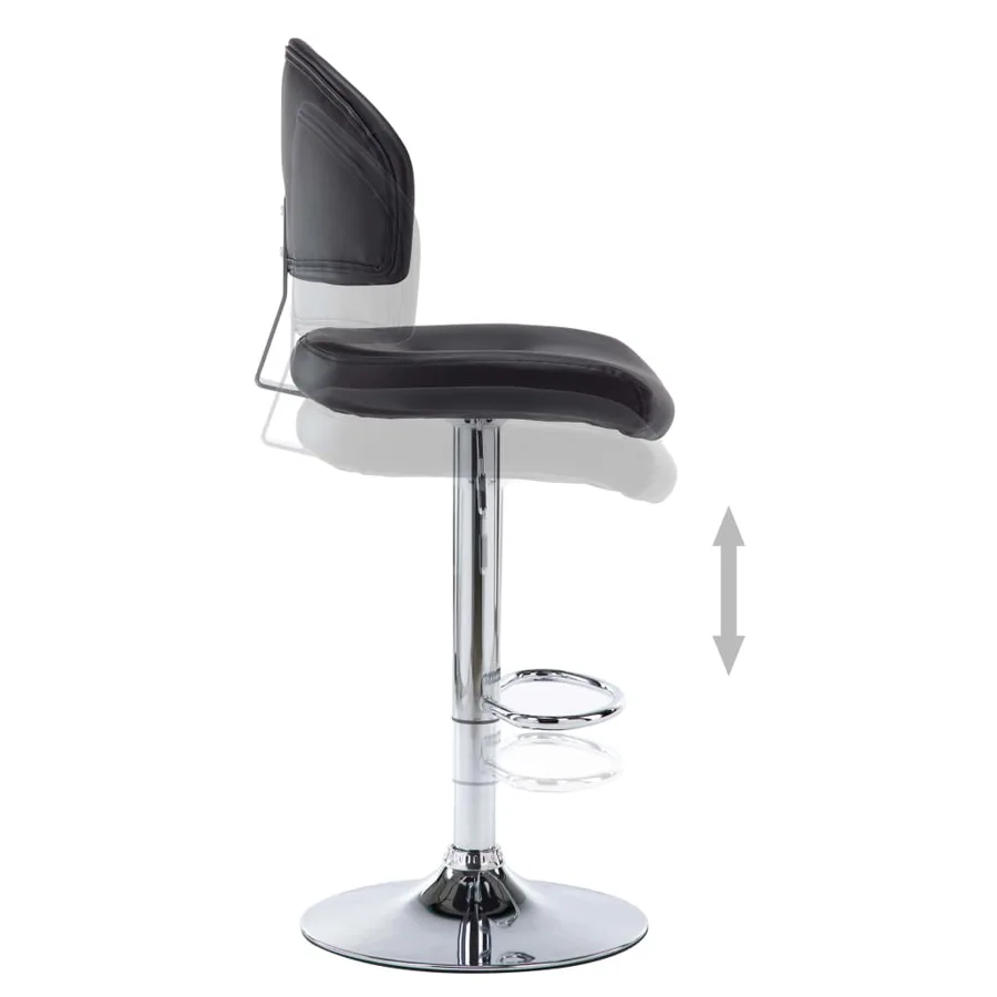 Tabourets de bar lot de 2 noir similicuir - 7