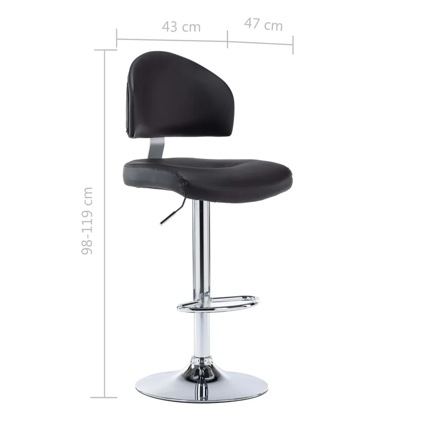 Tabourets de bar lot de 2 noir similicuir - 9