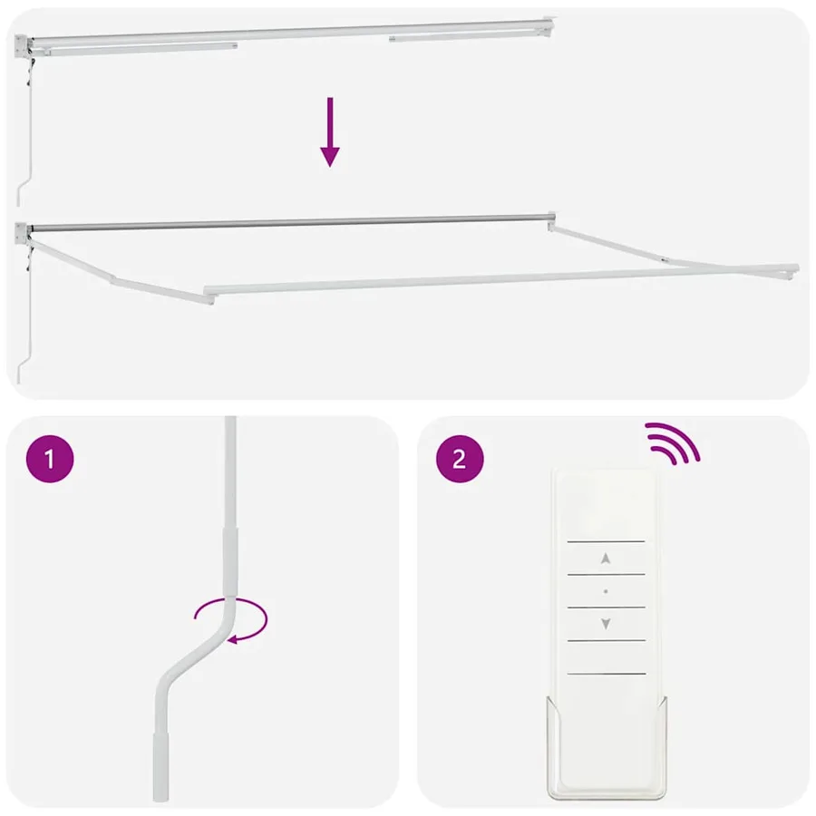 Auvent rétractable anthracite et blanc 4,5x3 m tissu/aluminium - 11