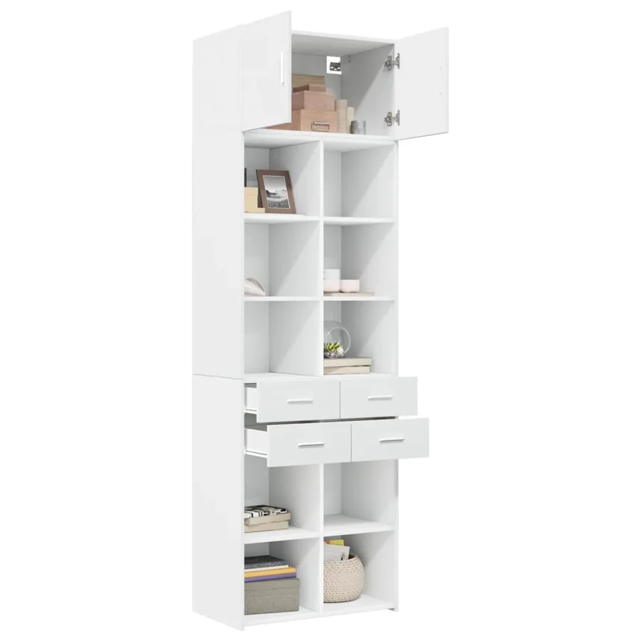 Armoire de rangement blanc 70x42,5x225 cm bois d'ingénierie - 3