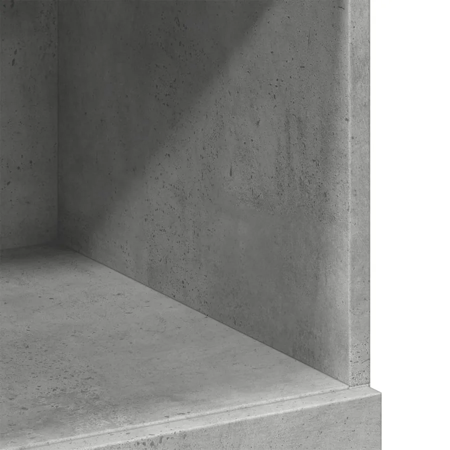 Buffet haut gris béton 80x42,5x124 cm bois d'ingénierie - 8