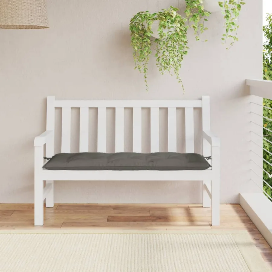 Coussin de banc de jardin gris foncé mélangé 120x50x7 cm tissu - 3