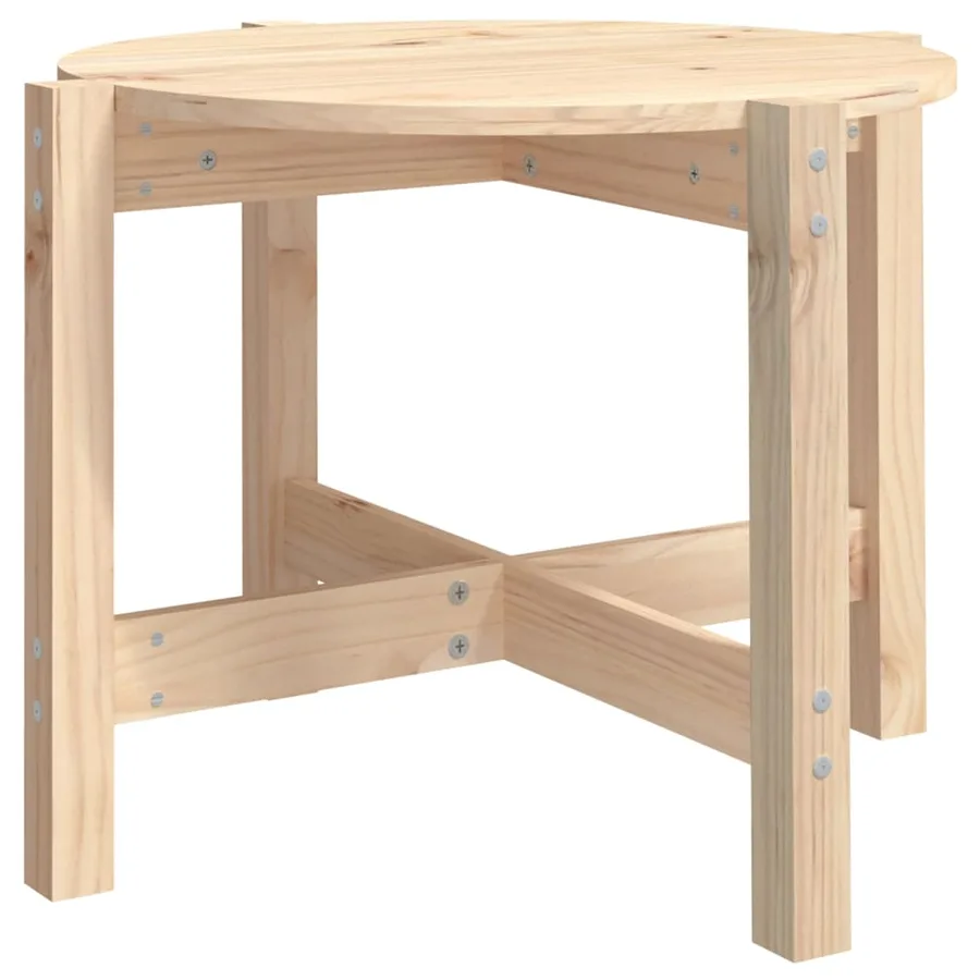 Table basse Ø 62,5x45 cm Bois massif de pin - 2