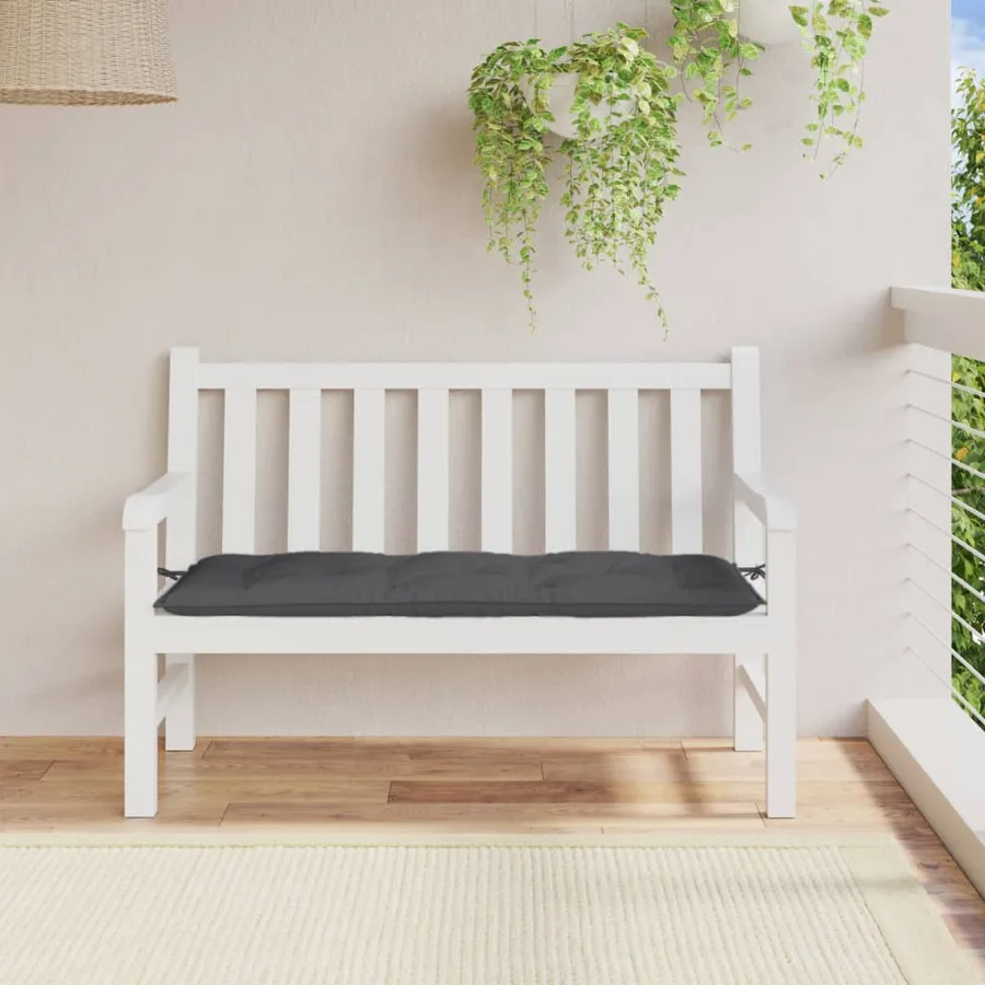 Coussin de banc de jardin anthracite mélangé 120x50x7 cm tissu - 3
