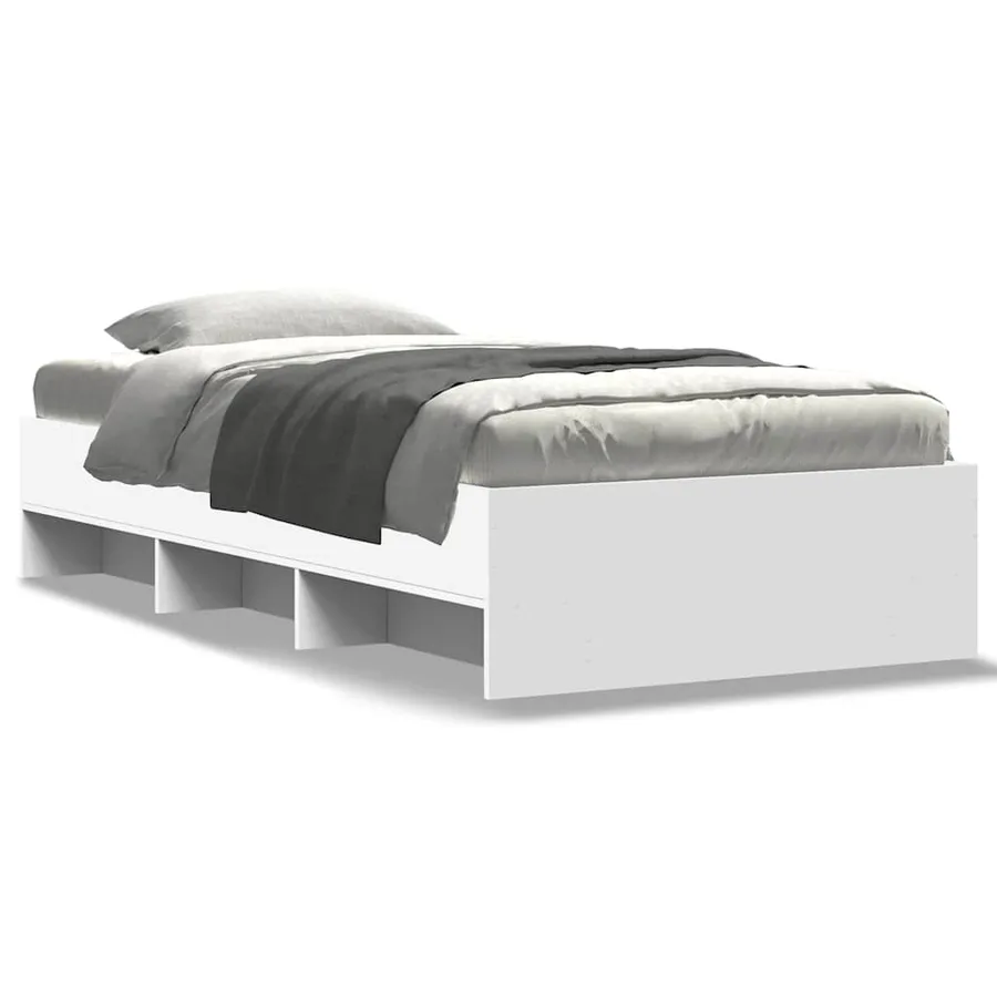Cadre de lit sans matelas blanc 90x200 cm bois d'ingénierie - 2