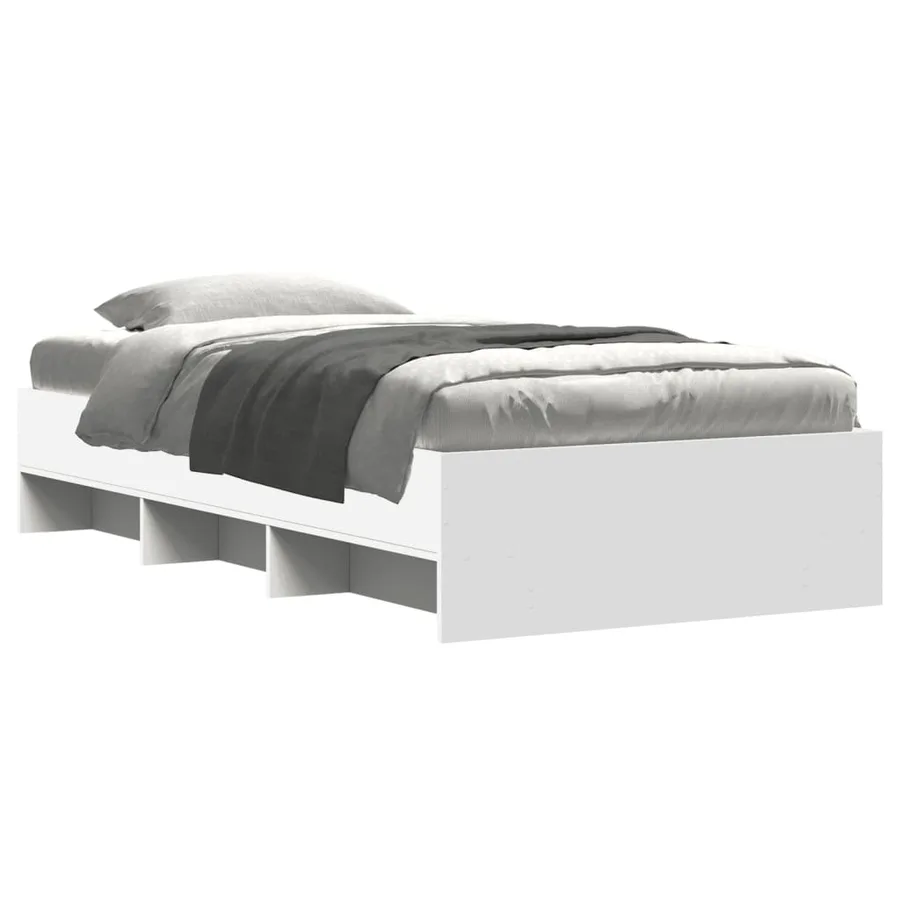 Cadre de lit sans matelas blanc 90x200 cm bois d'ingénierie - 3