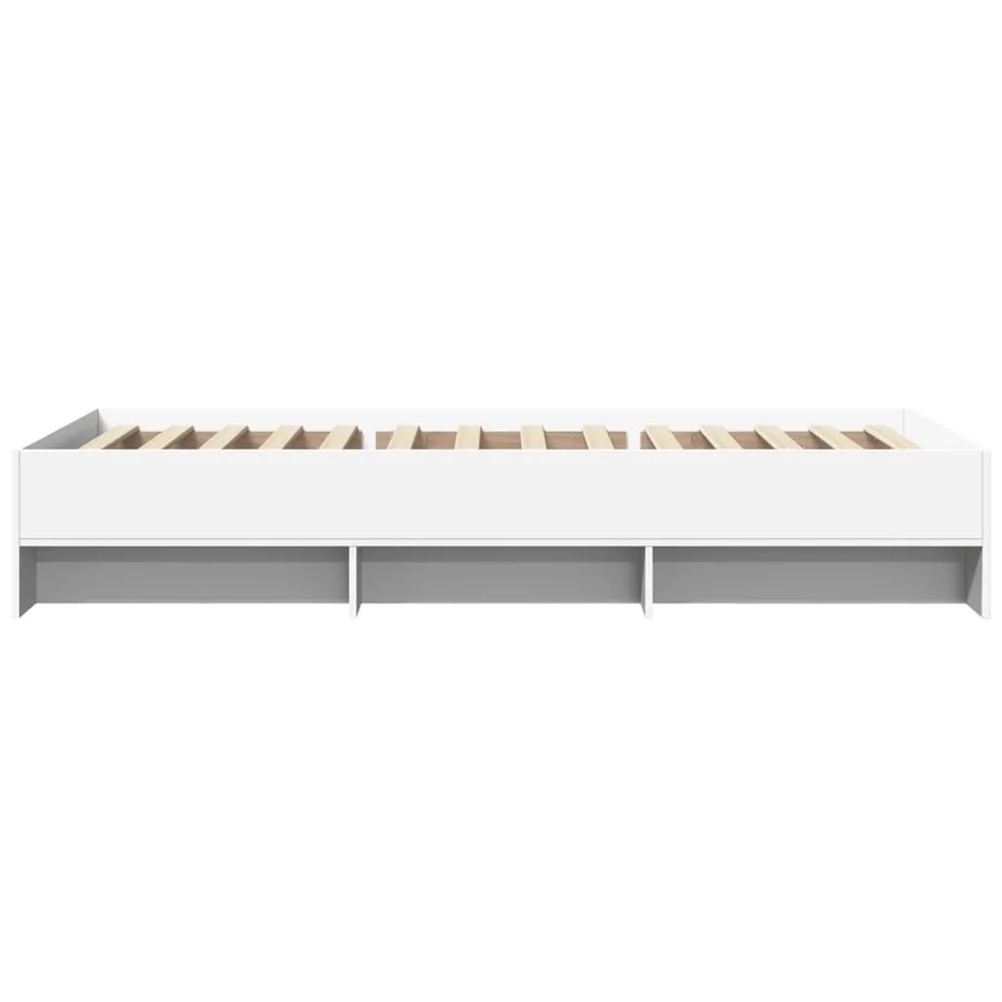 Cadre de lit sans matelas blanc 90x200 cm bois d'ingénierie - 6