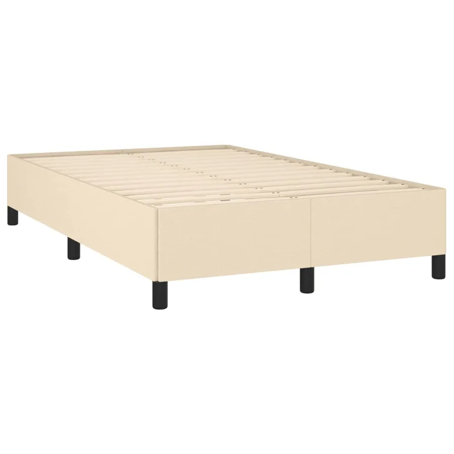 Sommier à lattes de lit avec matelas crème 120x190 cm tissu - 4