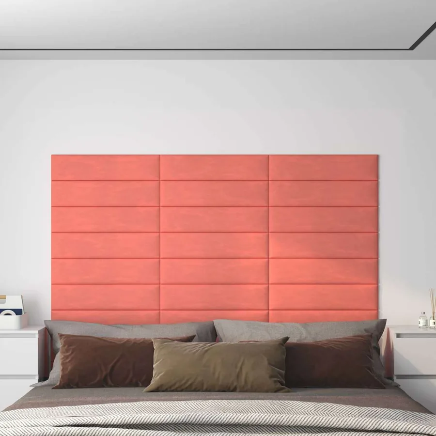 Tête de lit murale 12 pcs Rose Velours