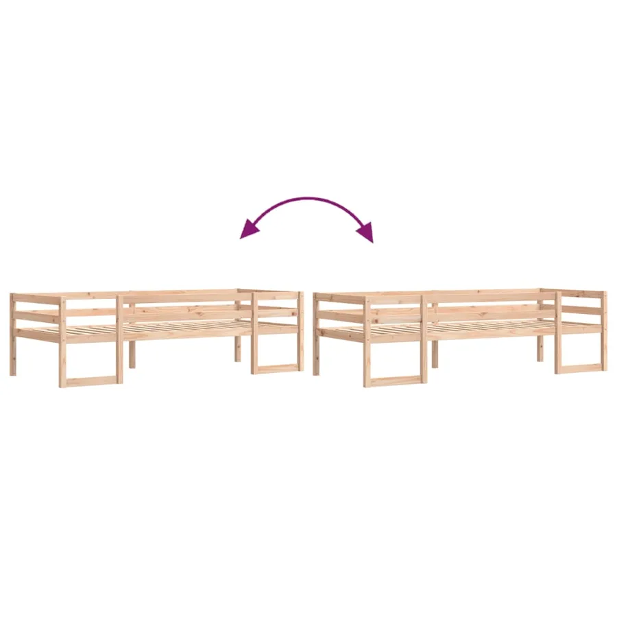 Cadre de lit pour enfants sans matelas 75x190 cm pin massif - 8