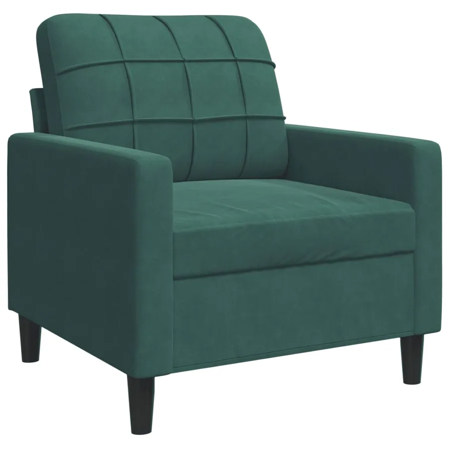 Fauteuil Vert foncé 60 cm Velours - 2