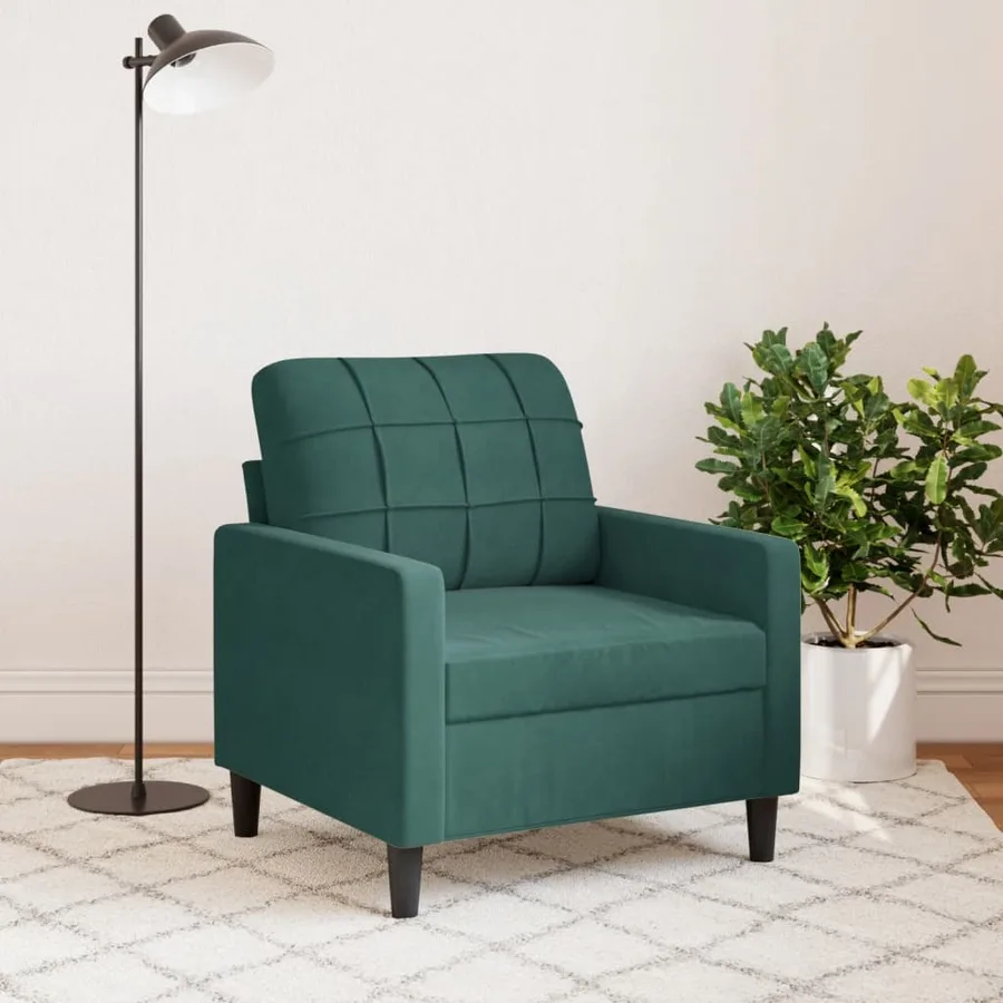 Fauteuil Vert foncé 60 cm Velours - 3
