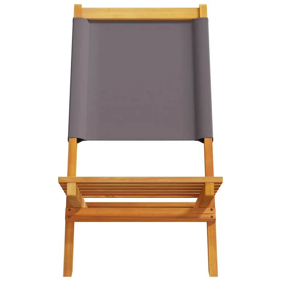 Chaises de jardin lot de 2 anthracite bois acacia massif tissu - 5
