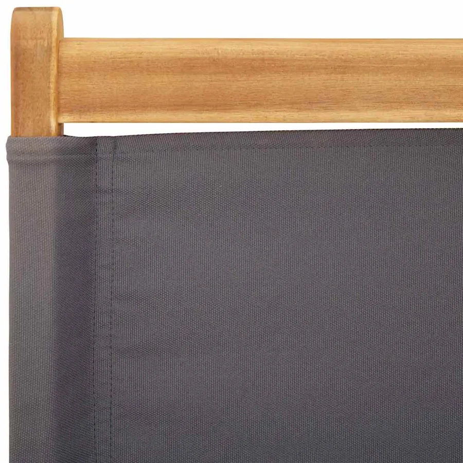 Chaises de jardin lot de 2 anthracite bois acacia massif tissu - 9