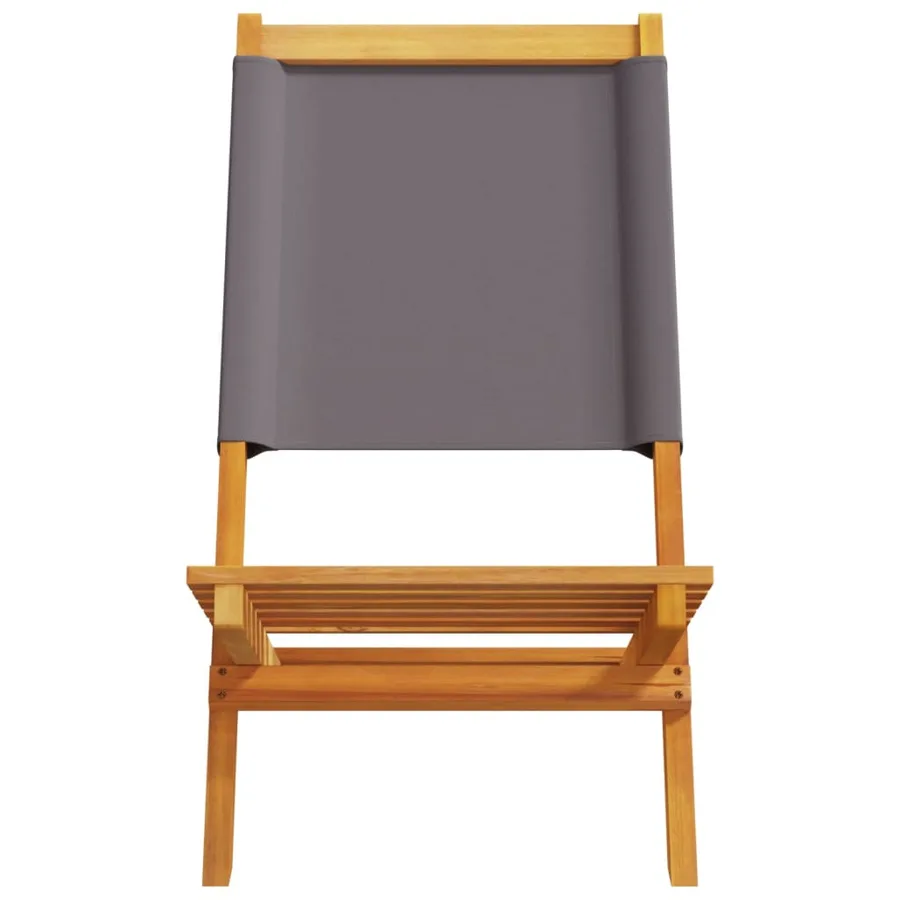 Chaises de jardin pliantes lot de 6 tissu et bois massif - 5