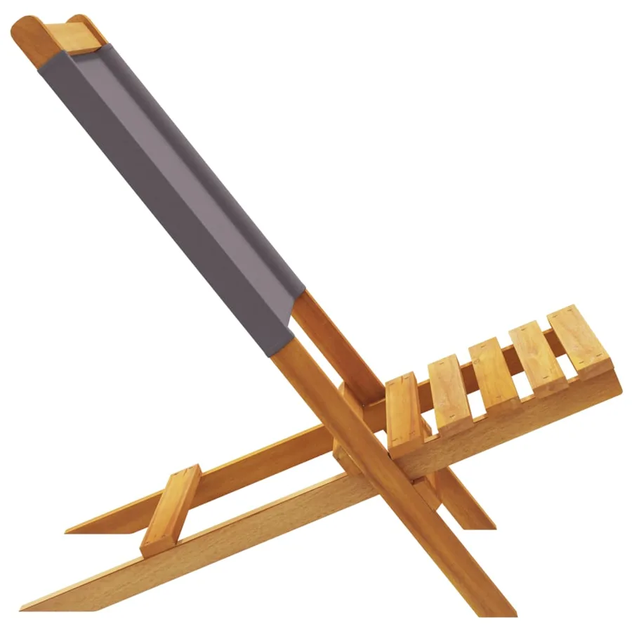 Chaises de jardin pliantes lot de 6 tissu et bois massif - 6