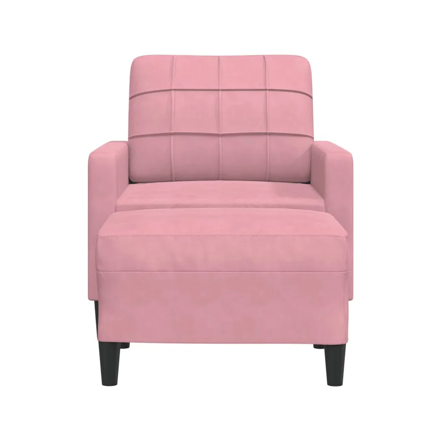 Fauteuil avec repose-pied Rose 60 cm Velours - 3