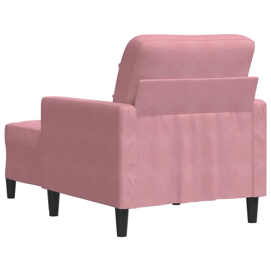 Fauteuil avec repose-pied Rose 60 cm Velours - 5
