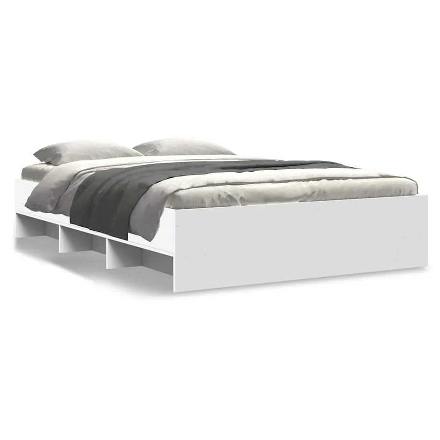 Cadre de lit sans matelas blanc 120x190 cm bois d'ingénierie - 2