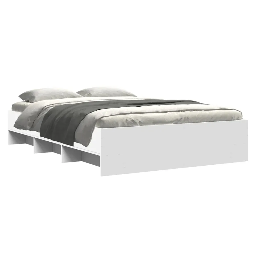 Cadre de lit sans matelas blanc 120x190 cm bois d'ingénierie - 3