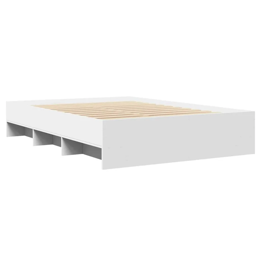 Cadre de lit sans matelas blanc 120x190 cm bois d'ingénierie - 4