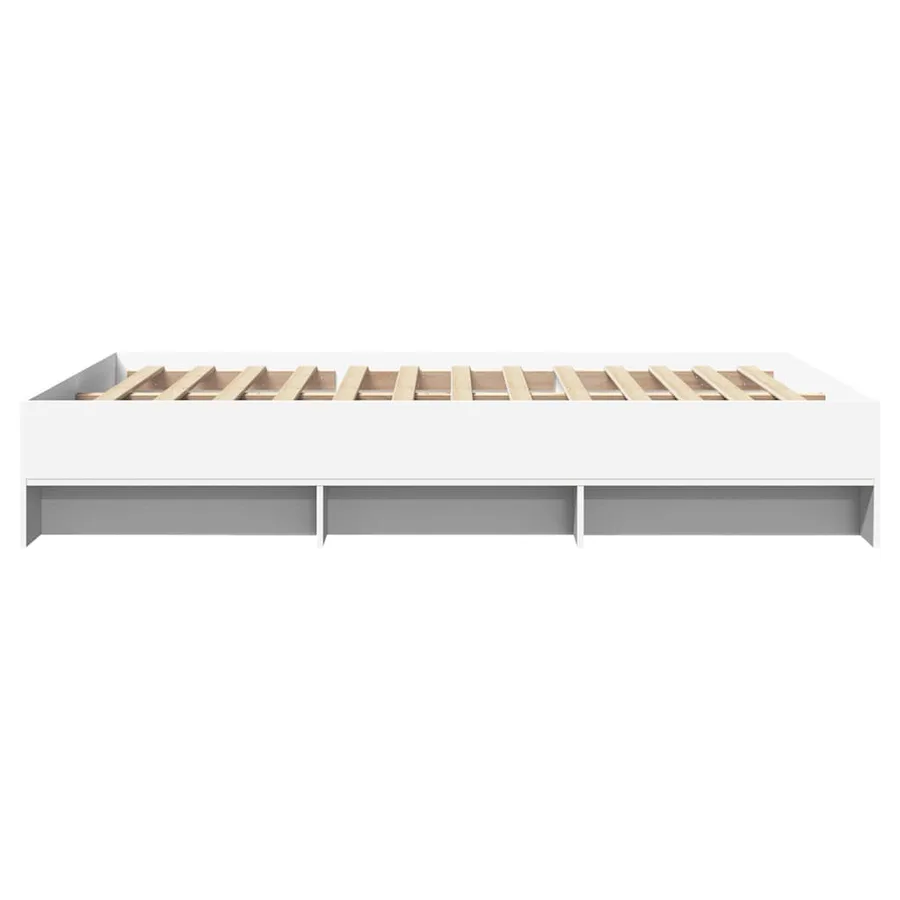 Cadre de lit sans matelas blanc 120x190 cm bois d'ingénierie - 6
