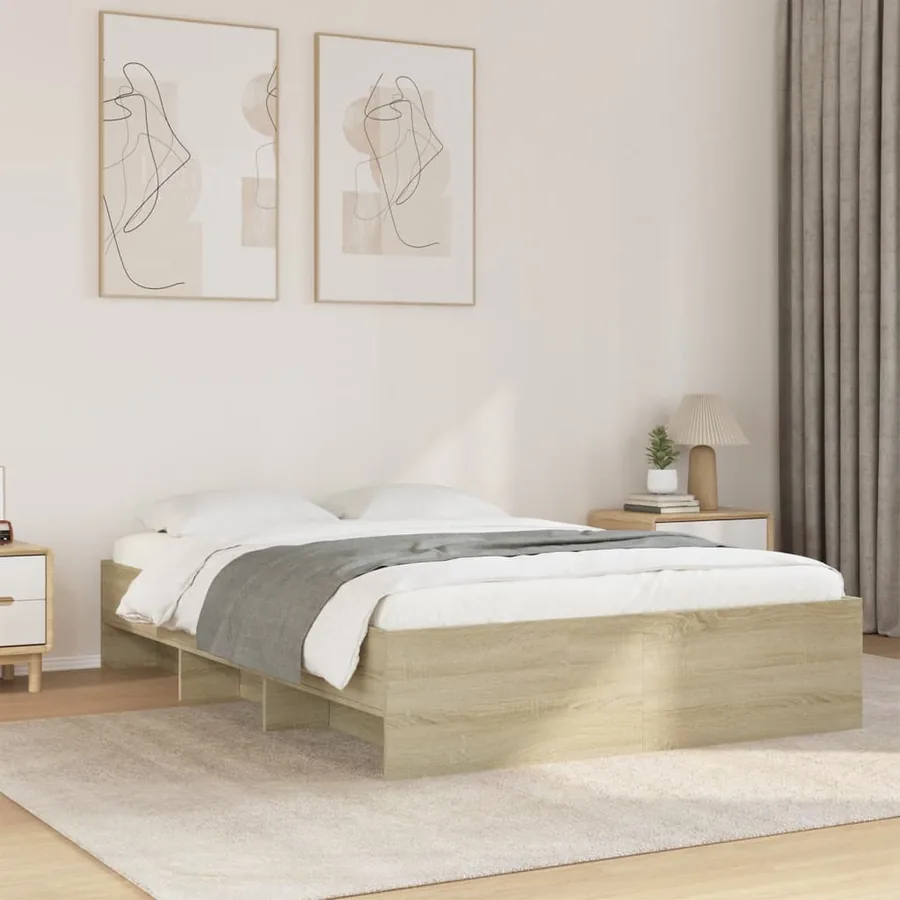 Cadre de lit sans matelas chêne sonoma 120x190 cm