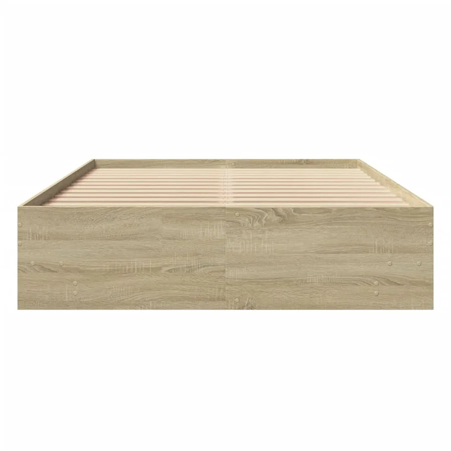 Cadre de lit sans matelas chêne sonoma 120x190 cm - 5