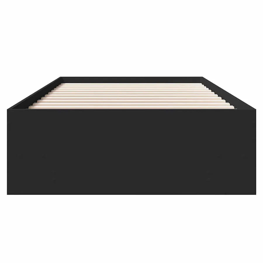 Cadre de lit sans matelas noir 75x190 cm bois ingénierie - 5