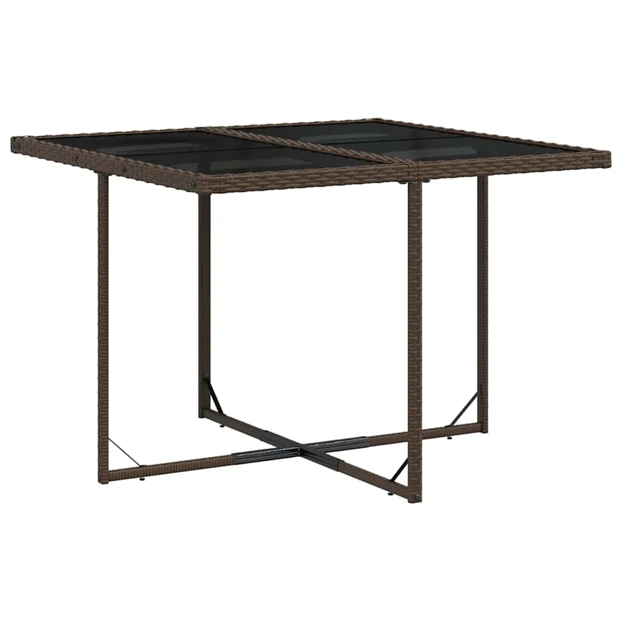Ensemble à manger de jardin et coussins 9 pcs marron poly rotin - 4