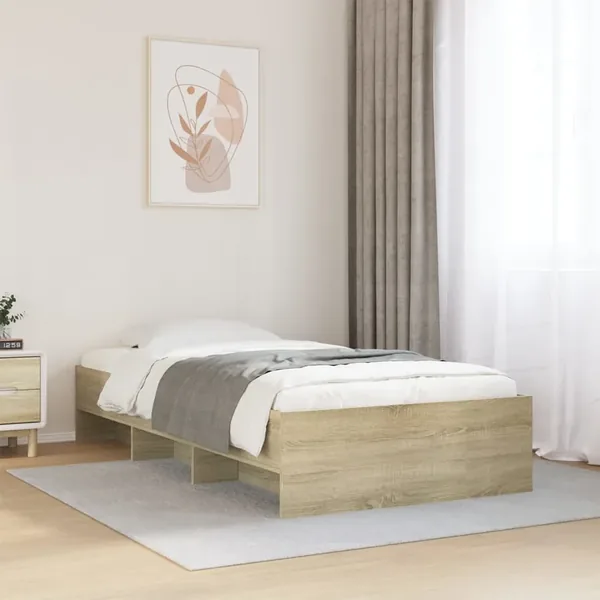 Cadre de lit sans matelas chêne sonoma 100x200 cm