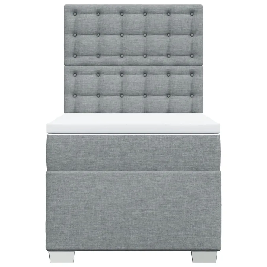 Sommier à lattes de lit avec matelas Gris clair 90x200 cm Tissu - 6