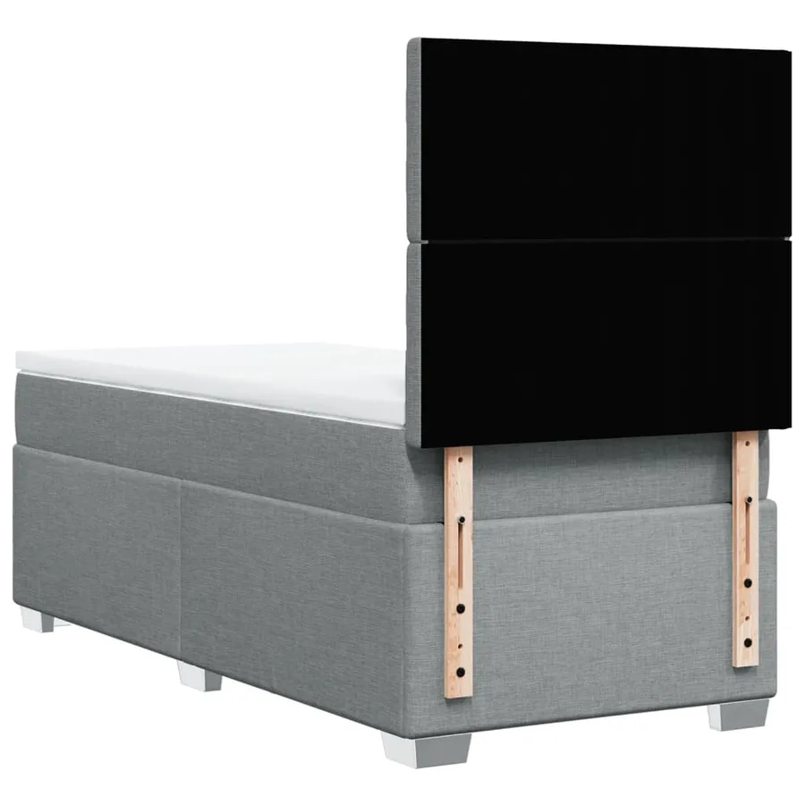 Sommier à lattes de lit avec matelas Gris clair 90x200 cm Tissu - 10