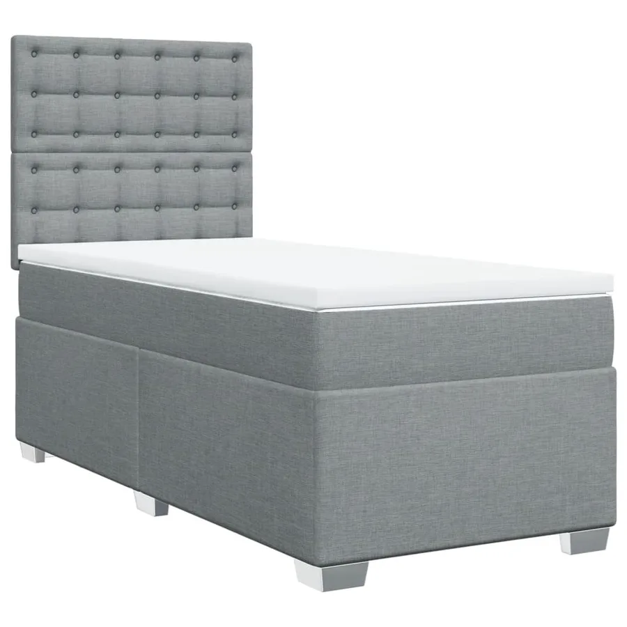 Sommier à lattes de lit avec matelas Gris clair 90x200 cm Tissu - 2