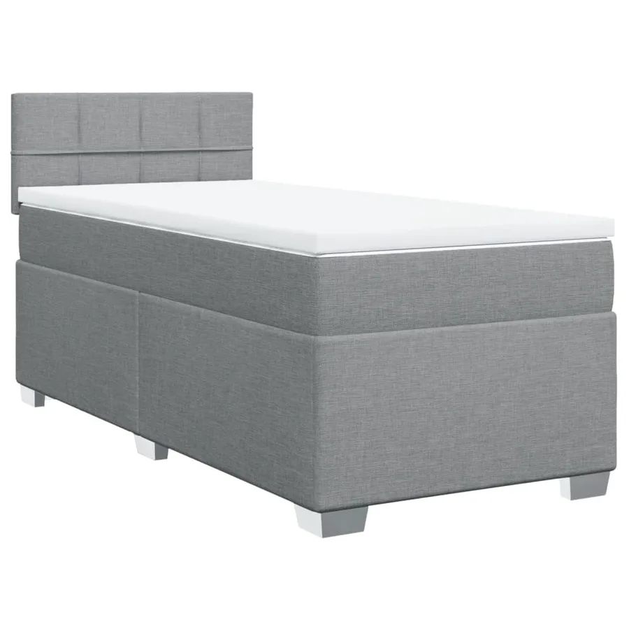 Sommier à lattes de lit avec matelas Gris clair 90x200 cm Tissu - 3