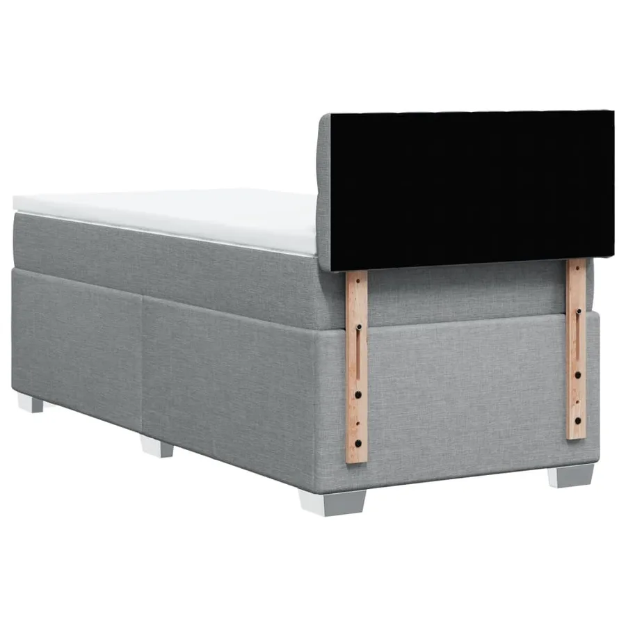 Sommier à lattes de lit avec matelas Gris clair 90x200 cm Tissu - 6