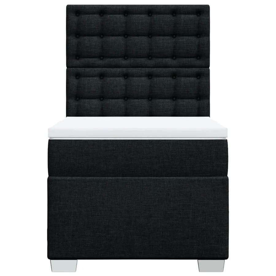Sommier à lattes de lit avec matelas Noir 90x200 cm Tissu - 4