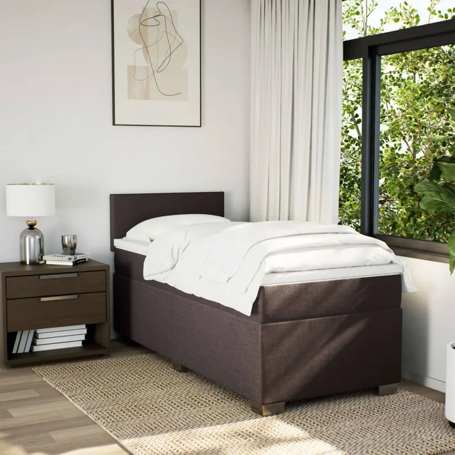 Sommier à lattes de lit avec matelas Marron foncé 90x200 cm - 3