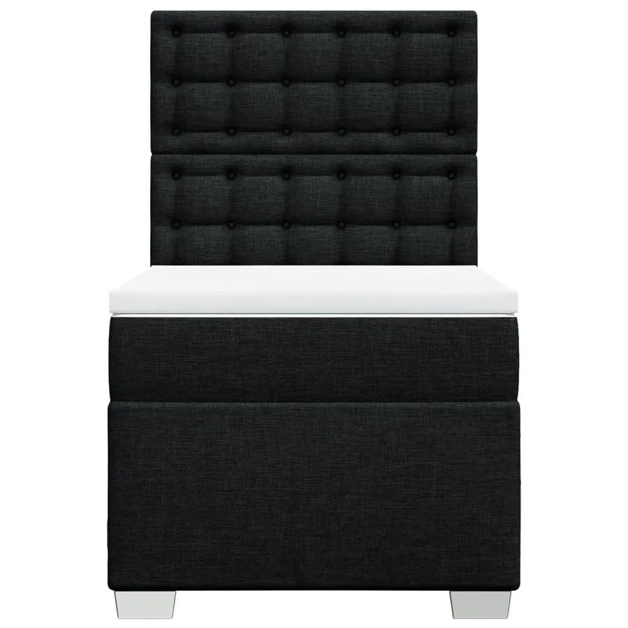 Sommier à lattes de lit avec matelas Noir 90x200 cm Tissu - 6
