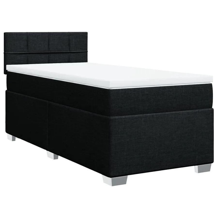 Sommier à lattes de lit avec matelas Noir 90x200 cm Tissu - 3