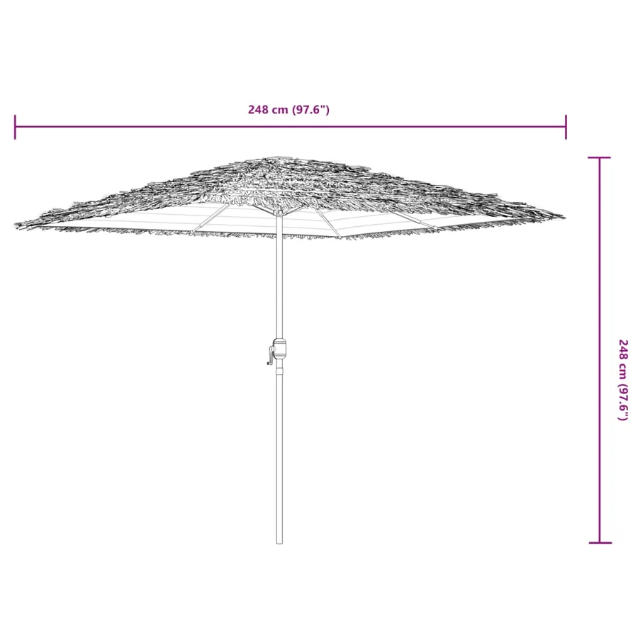 Parasol de jardin avec mât en acier marron 248x248x248 cm - 11