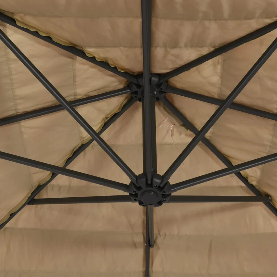 Parasol de jardin avec mât en acier marron 248x248x248 cm - 8