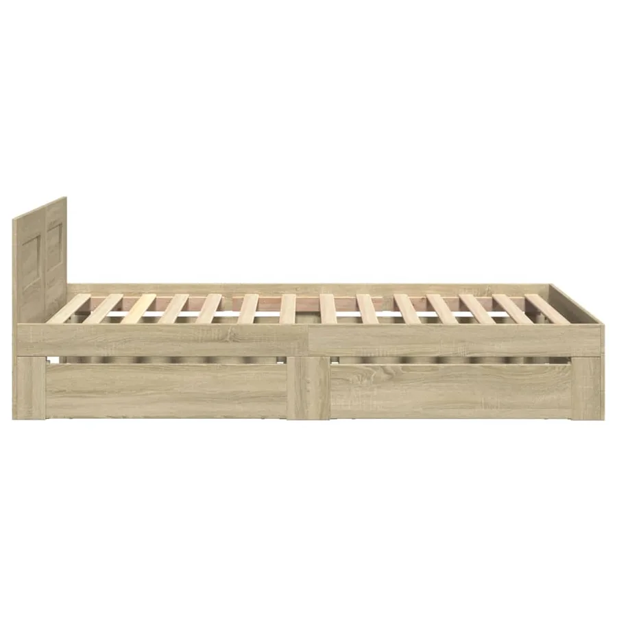 Cadre de lit et tête de lit sans matelas chêne sonoma 90x200 cm - 6