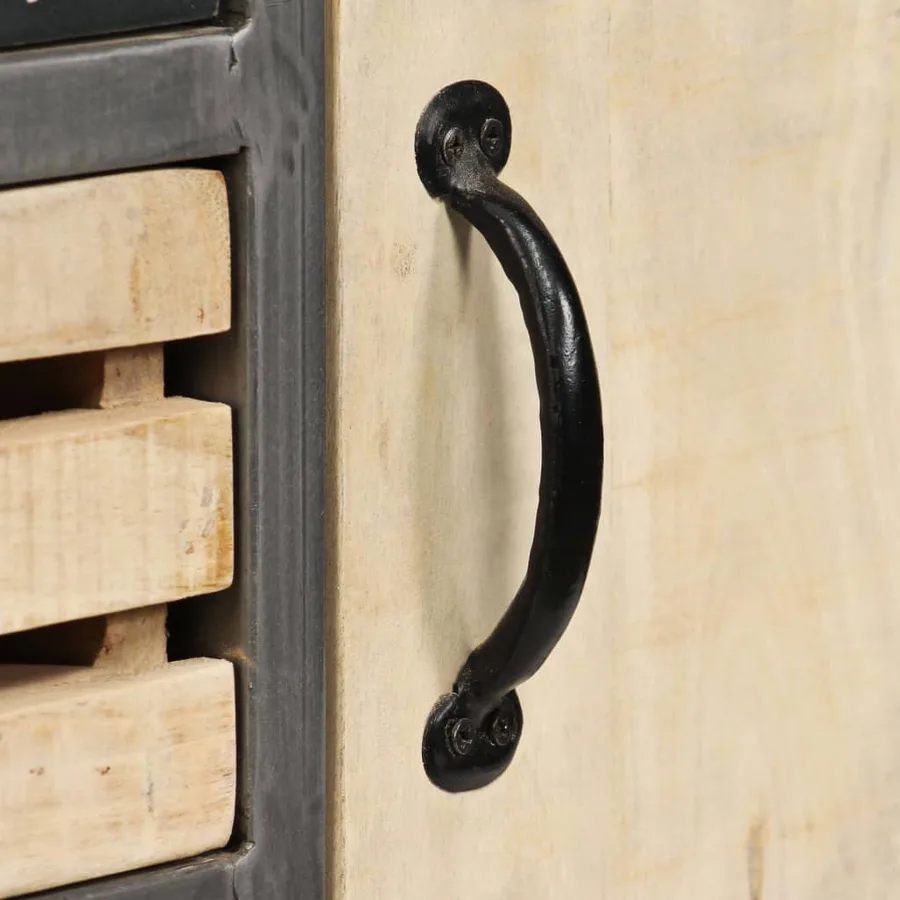 Buffet Bois de manguier massif et acier 65x33x76 cm - 4
