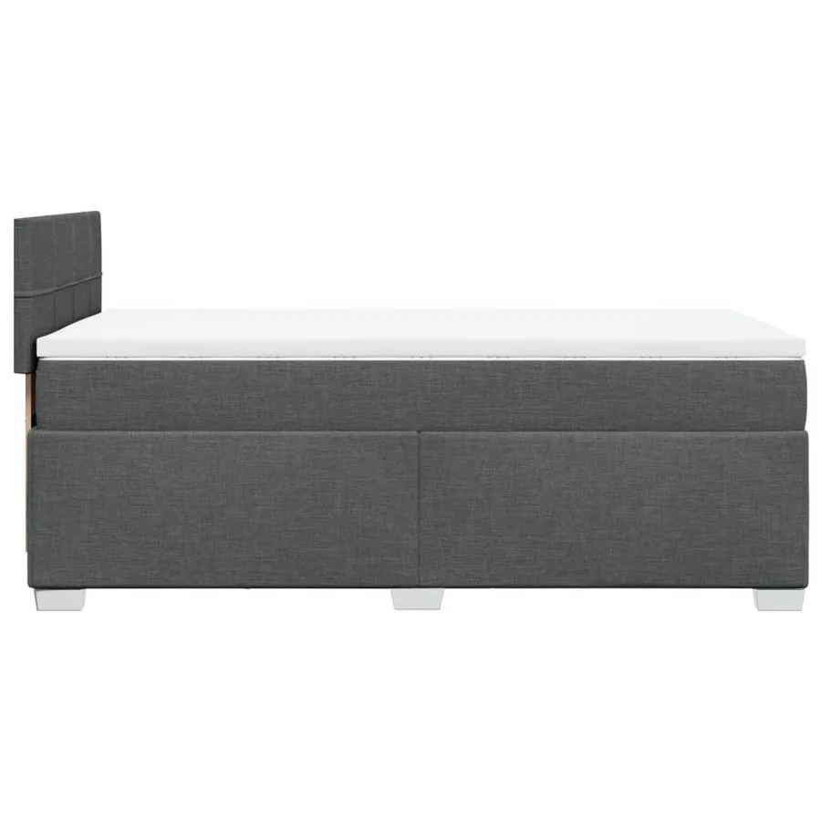 Sommier à lattes de lit et matelas Gris foncé 90x190 cm Tissu - 5