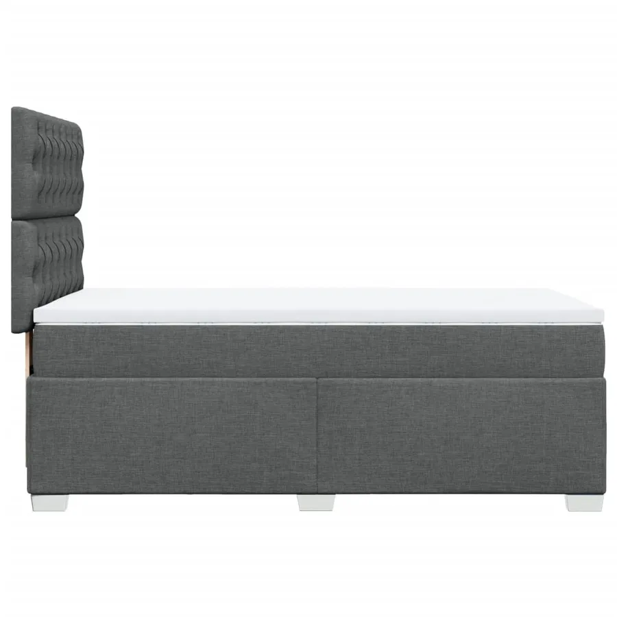 Sommier à lattes de lit et matelas Gris foncé 90x190 cm Tissu - 9