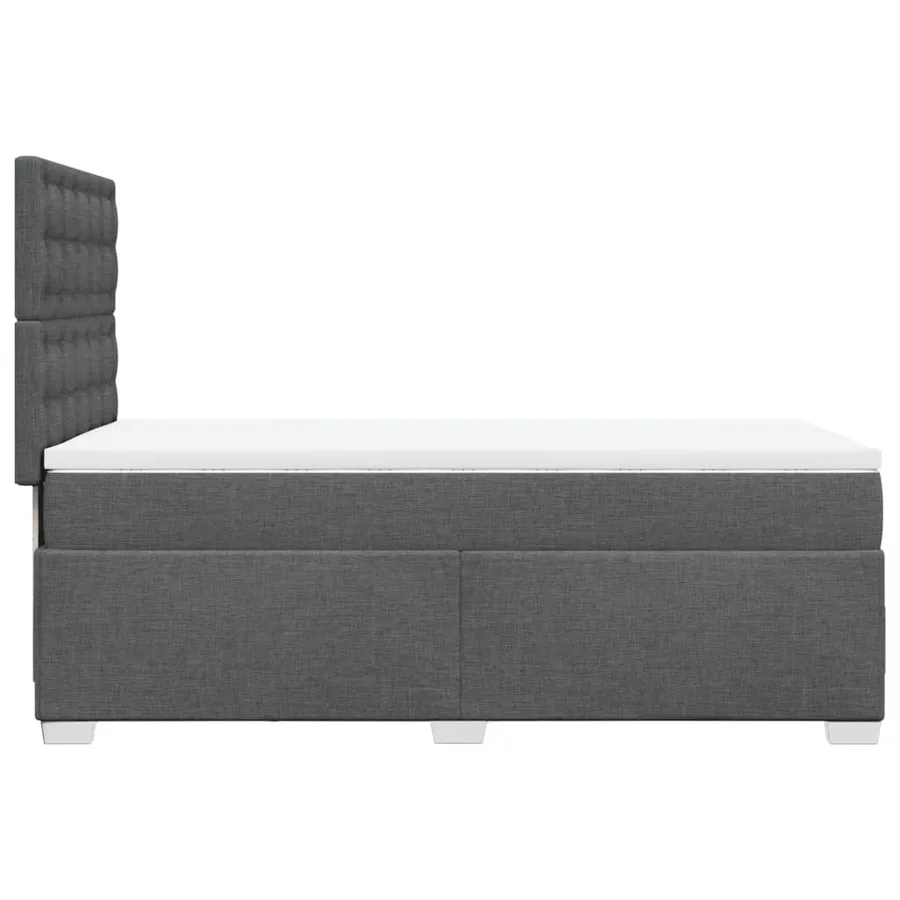 Sommier à lattes de lit et matelas Gris foncé 90x190 cm Tissu - 9