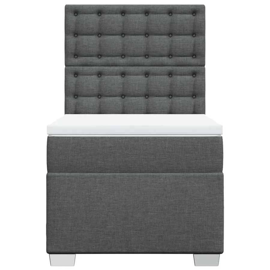 Sommier à lattes de lit avec matelas Gris foncé 80x200 cm Tissu - 4