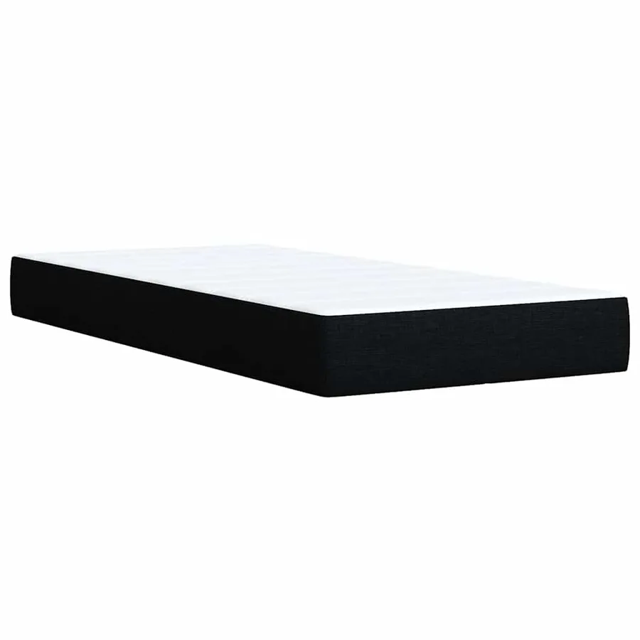 Sommier à lattes de lit avec matelas Noir 90x190 cm Tissu - 9